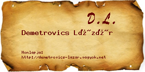 Demetrovics Lázár névjegykártya